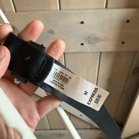 NWT Express Black Belt with Silver Accents - Picture 4 of 5